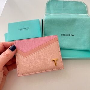 Tiffany & Co. Blush Pink Card Holder with Gold Accent